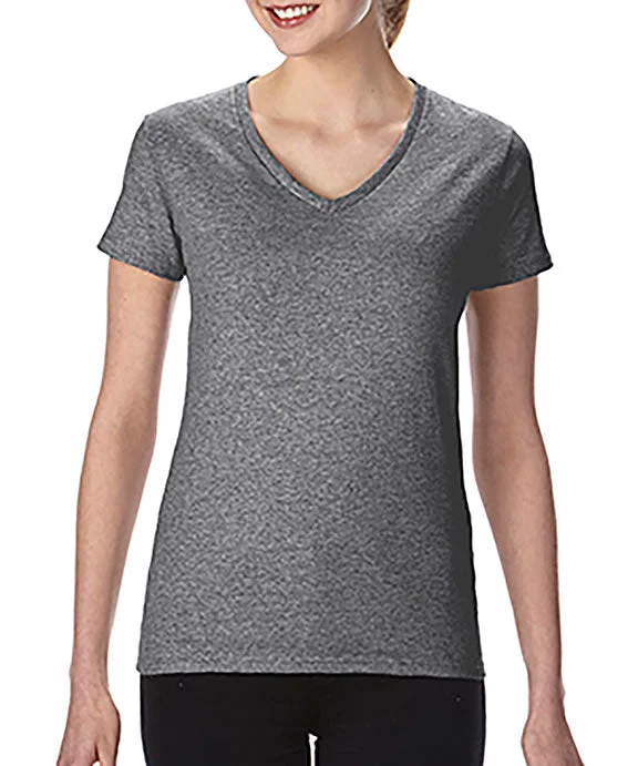 G500VL - Gildan Ladies Heavy Cotton 5.3 oz. V-Neck T-Shirt | Graphite Heather