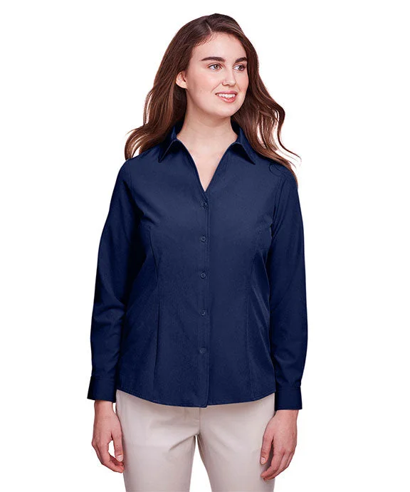 UC500W - UltraClub Ladies Bradley Performance Woven Shirt | Navy