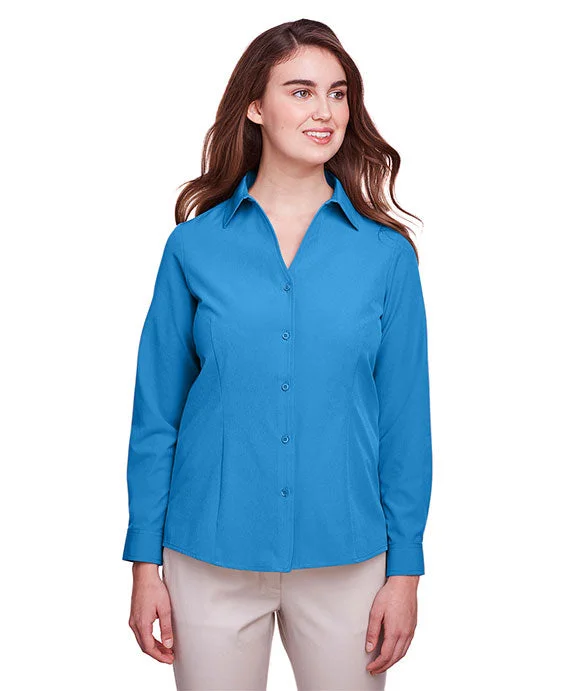 UC500W - UltraClub Ladies Bradley Performance Woven Shirt | Pacific Blue