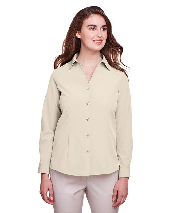 UC500W - UltraClub Ladies Bradley Performance Woven Shirt | Stone