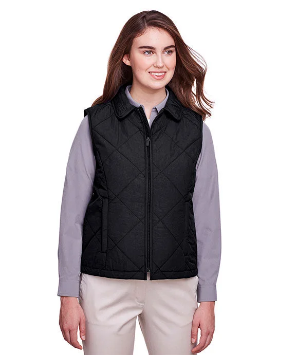 UC709W - UltraClub Ladies Dawson Quilted Hacking Vest | Black