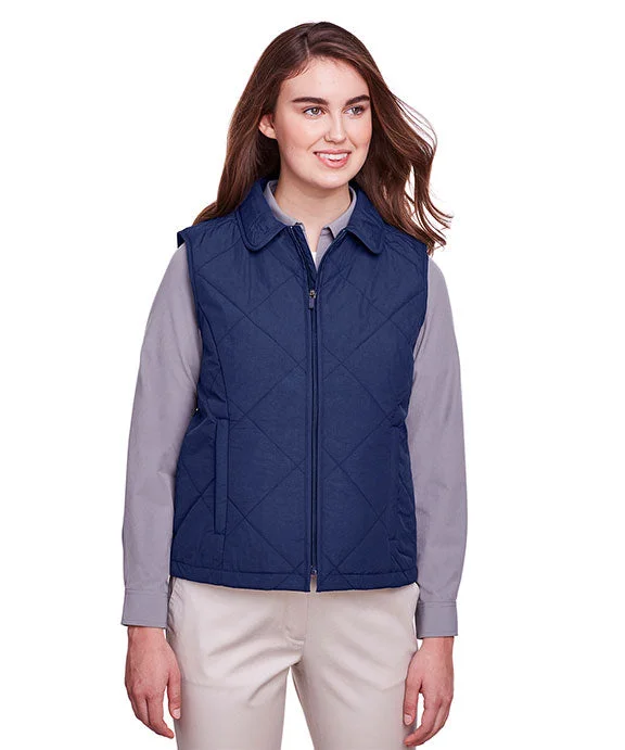 UC709W - UltraClub Ladies Dawson Quilted Hacking Vest | Navy