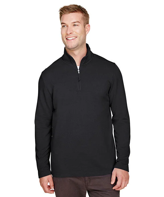 UC792 - UltraClub Mens Coastal Pique Fleece Quarter-Zip | Black