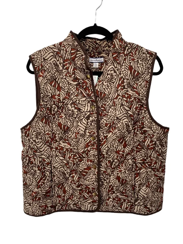 Croft & Barrow Misses Size XL Brown Print Vest