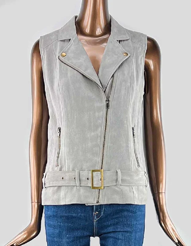 House of Harlow 1960 Grey Faux Suede Vest - Small/Petite