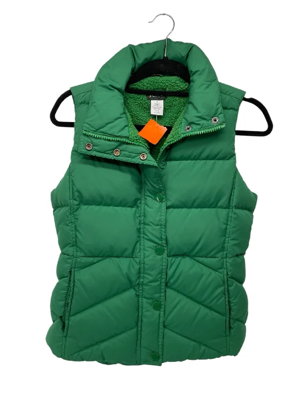 J Crew Misses Size XS Green Vest