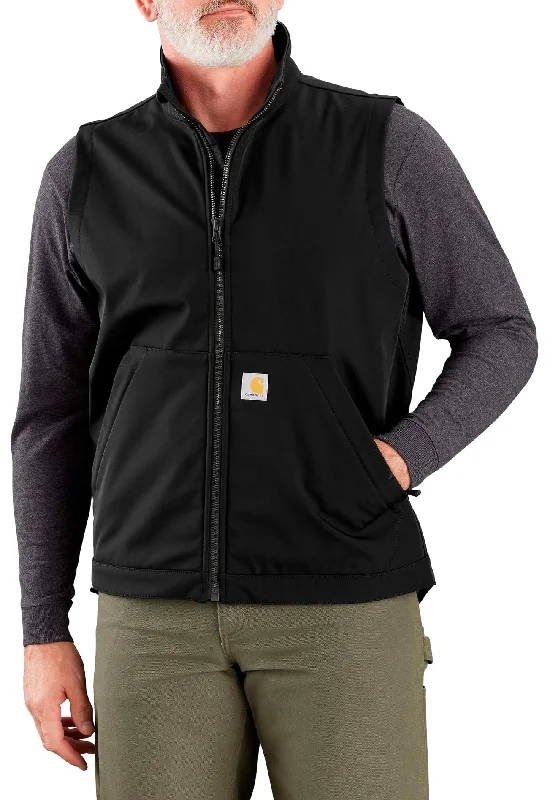 Carhartt 106439 Men's Big & Tall Rain Defender Relaxed Fit Softshell Vest, Black