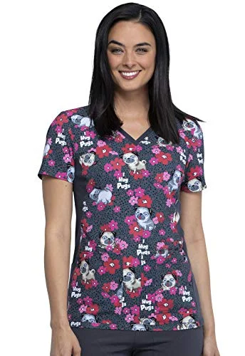 Cherokee CK636 iflex V-Neck Knit Panel Scrub Top