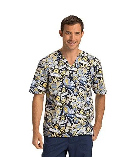 Cherokee Tooniforms TF651 Unisex V-Neck Minions Print Scrub Top