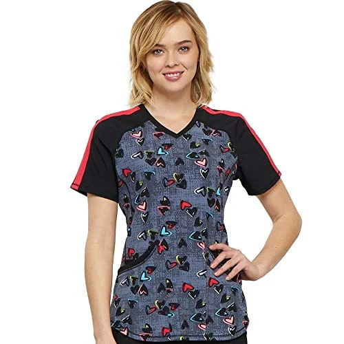 Cherokee CK645 V-Neck Scrub Print Top