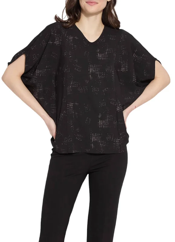 Genesis V Neck Dolman Sleeve Top In Cosmic Ash